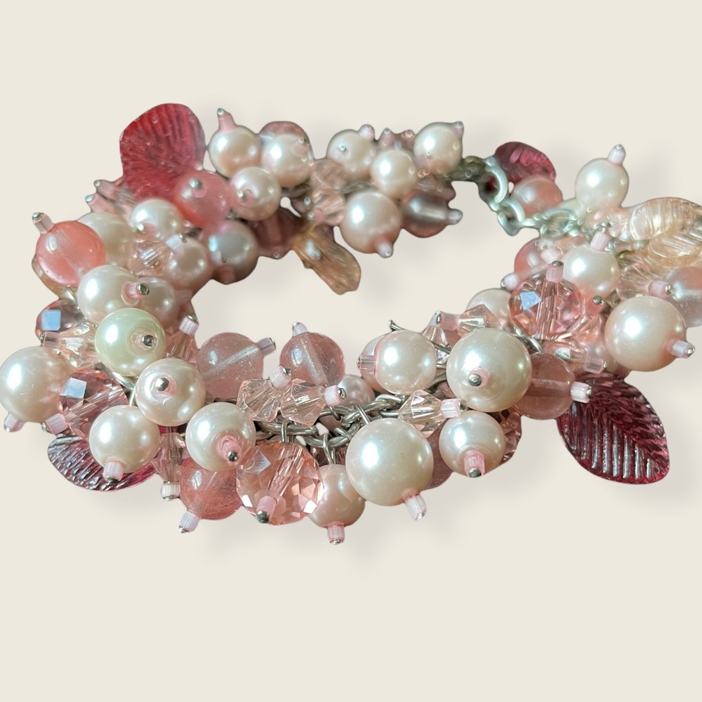 Hand Made Beaded Leaf Bracelet + Matching Earrings